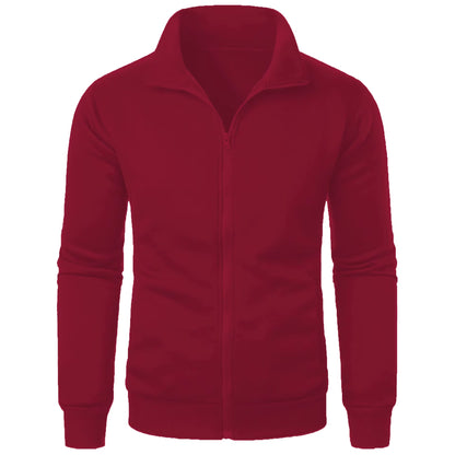 2025 Brand New Men'S No Hoodies Sweatshirts Zipper Stand Collar Men Sweatshirts for Male No Hooded Sweatshirt Man Pullover