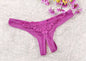 Women Low Waist Panties Lace G Strings Sexy Underwear Pearl Crotchless Briefs Female Lingerie Tanga