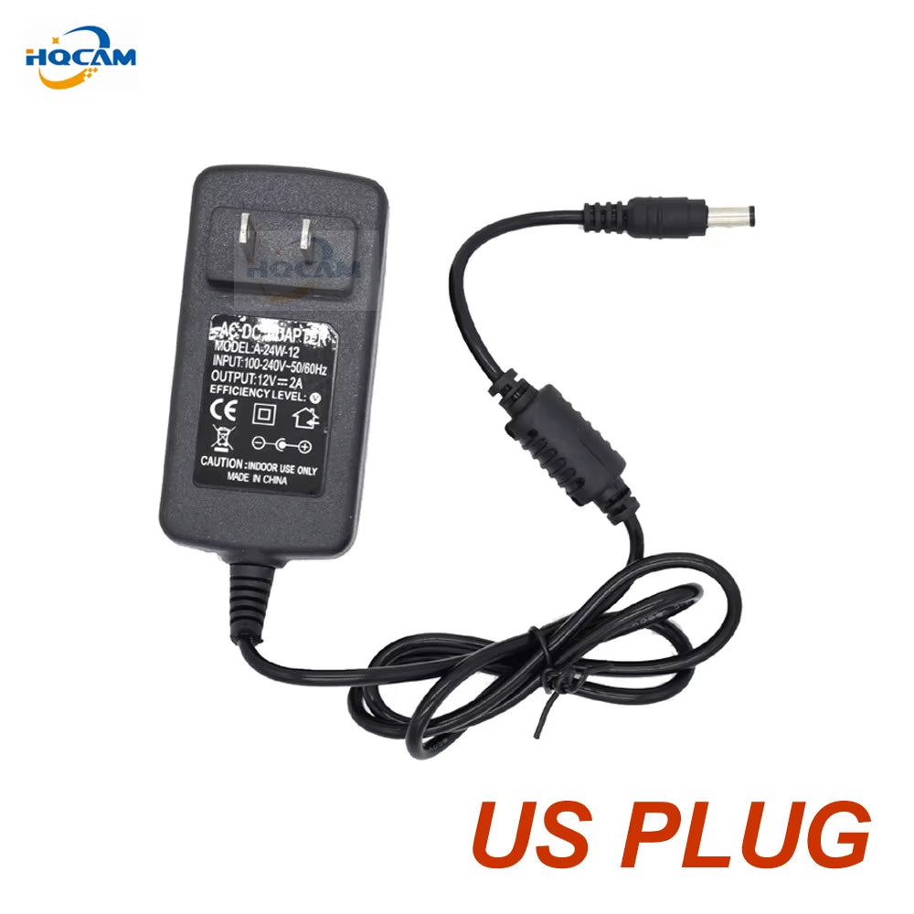 Qualified AC 110-240V to DC 12V 2A Power Supply Adapter for CCTV,EU/US/UK/AU Plug