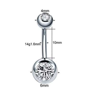 1PC Titanium Navel Piercings Belly Button Rings 14G Curved Barbell Pircing Ombligo Nombril Navel Earrings Sexy Body Jewelry