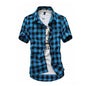 Red and Black Plaid Shirt Men Shirts 2025 New Summer Fashion Chemise Homme Mens Checkered Shirts Short Sleeve Shirt Men Blouse