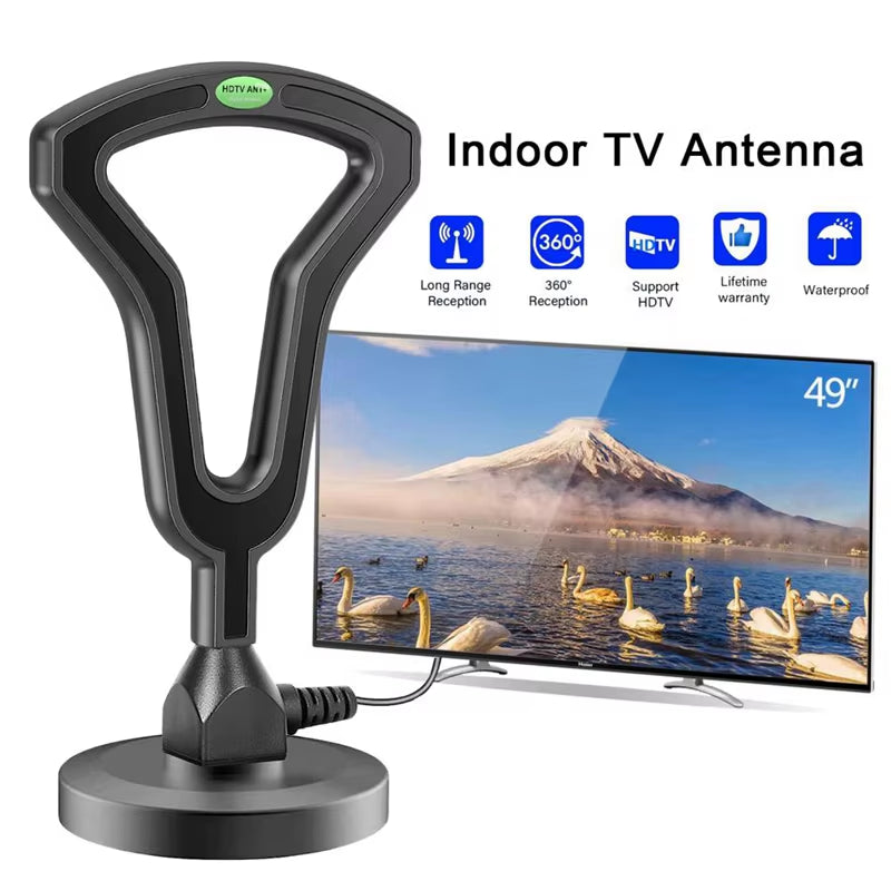 Universal Hdtv Aerial Antenna Amplifier High Gain Low Latency Signal Reception for Enhance Indoor Digital Tv, Durable
