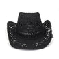 Summer Outdoor Men Women Hand-Woven Western Cowboy Paper Straw Hats Wide Brim Breathable Beach Jazz Cap Sun Protection Hat