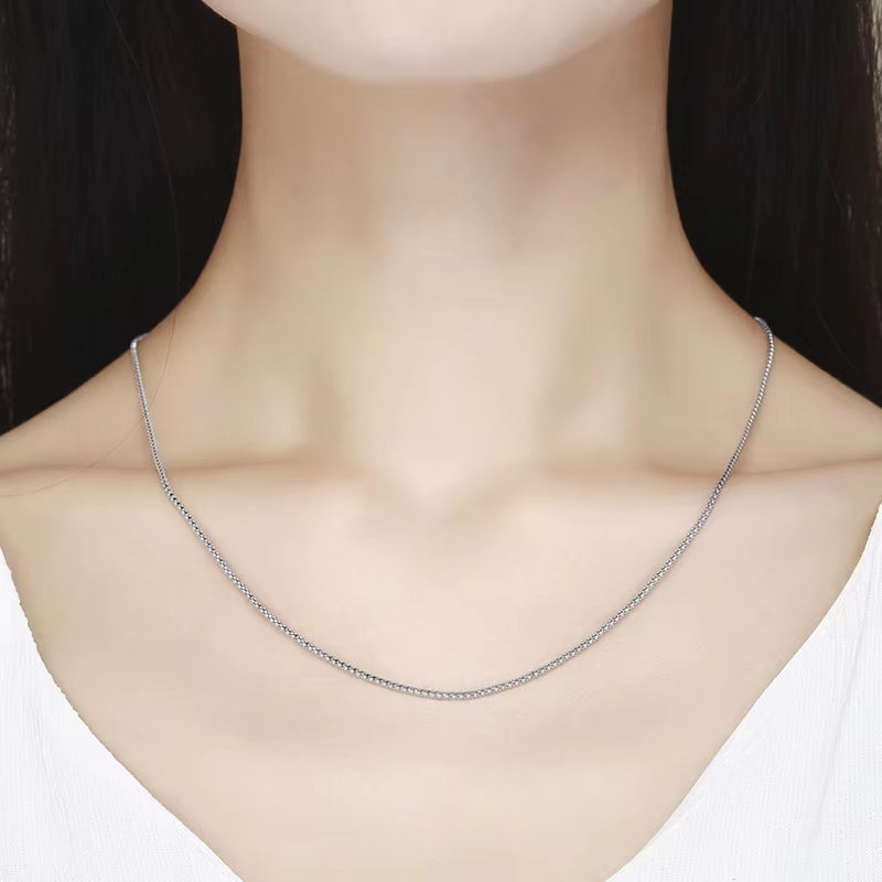 1.2Mm Thin 35Cm-90Cm Real 925 Sterling Silver Popcorn Chain Necklace Women Jewelry Girls Collier Kolye 14"-32" Italy Collares