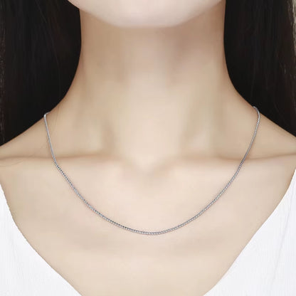 1.2Mm Thin 35Cm-90Cm Real 925 Sterling Silver Popcorn Chain Necklace Women Jewelry Girls Collier Kolye 14"-32" Italy Collares