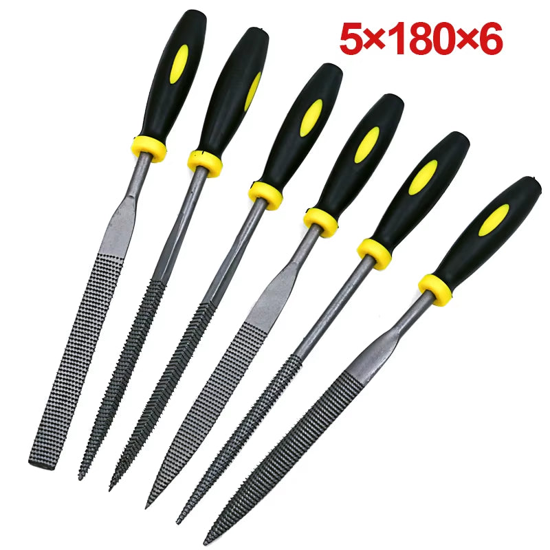 6Pcs Mini Wood Rasp Assorted Files Set Carpentry Filing Tool 5X180Mm 4X160Mm 3X140Mm