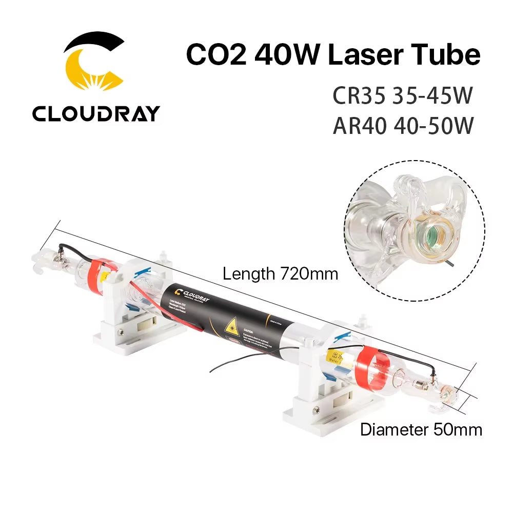 35-45W Co2 Metal Glass Laser Tube 720MM 40W Glass Laser Lamp for CO2 Laser Engraving Cutting Machine