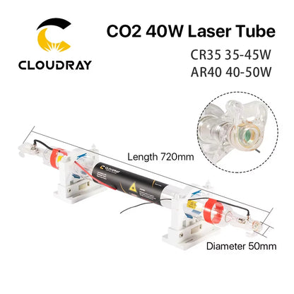 35-45W Co2 Metal Glass Laser Tube 720MM 40W Glass Laser Lamp for CO2 Laser Engraving Cutting Machine