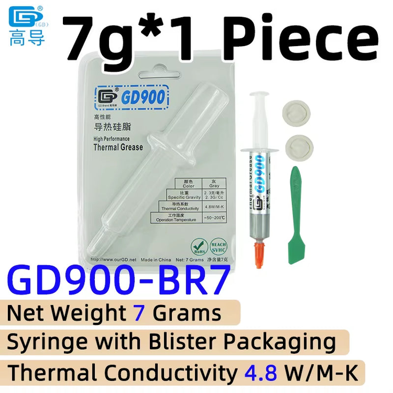 Net Weight 1/3/7/15/30 Grams Gray 900 Thermal Conductive Grease Paste Plaster Heat Sink Commpound for CPU LED SSY BAS BR BX CB