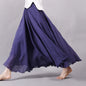 Women'S Elegant High Waist Linen Maxi Skirt 2023 Summer Ladies Casual Elastic Waist 2 Layers Skirts Saia Feminina 20 Colors SK53