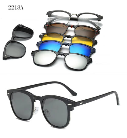 6 in 1 Changed Lens 5 Lenes Magnet Sunglasses Mirrored Sunglasses Glasses Men Polarization Custom Prescription