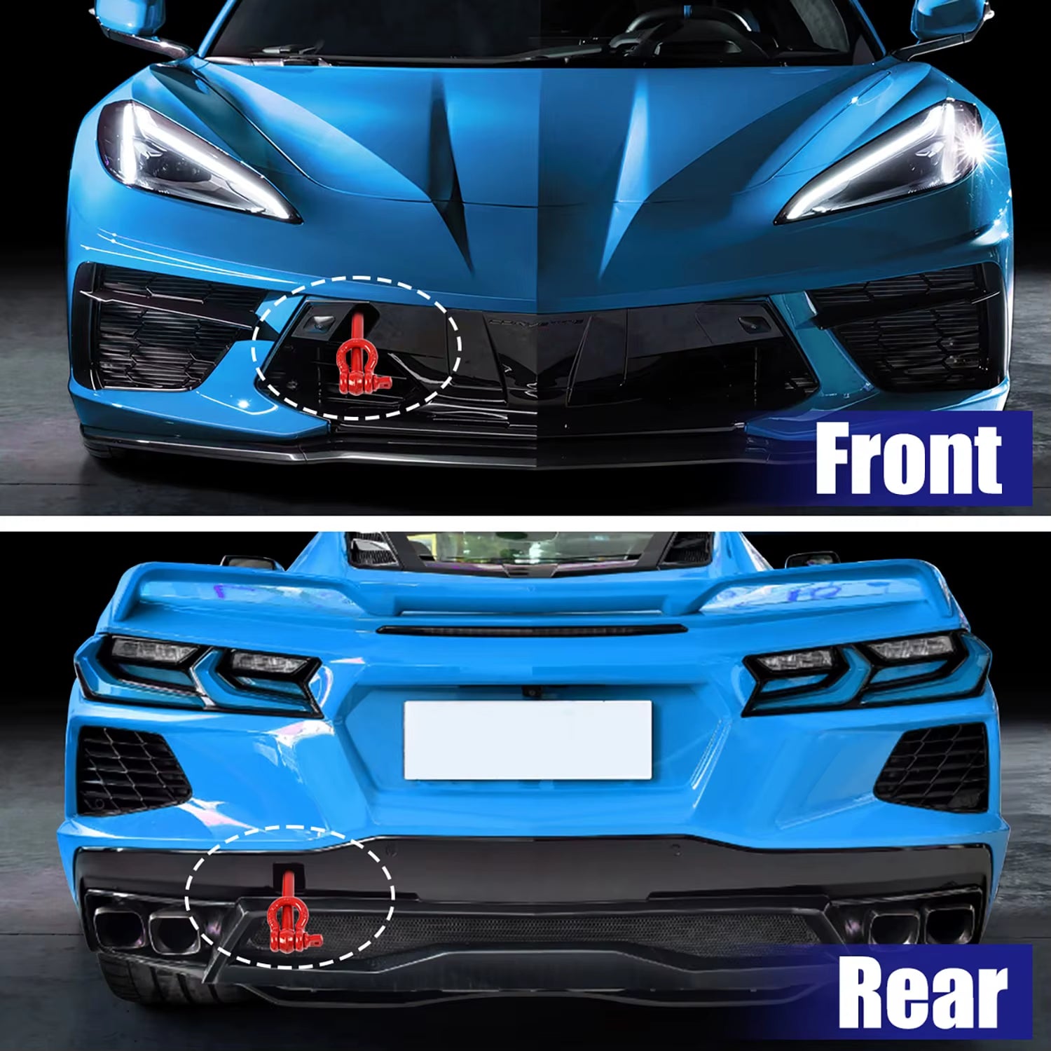 15234068 Car Tow Hook Front Rear Mid Engine Replcmt for Corvette C8 2020 2021 2022 2023 2024