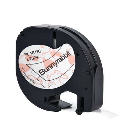 CIDY 91201 Compatible 12Mm*4M Black on White Dymo Letratag Plastic Tape LT 91331 LT9120112267 18769 18771 for LT-100H LT-100T
