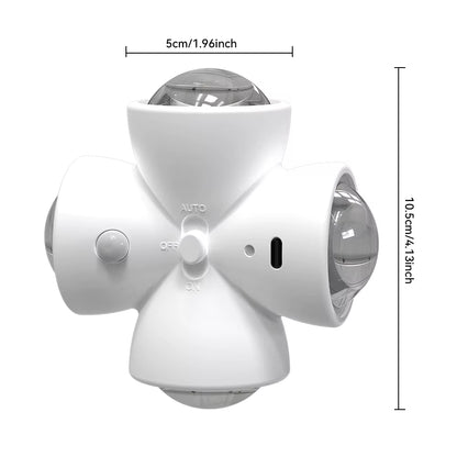 Smart Sensing LED Night Light with Motion Sensor Wall Lamp USB Rechargeable Bedside Night Lamp for Bedroom Hallway Bathroom Deco