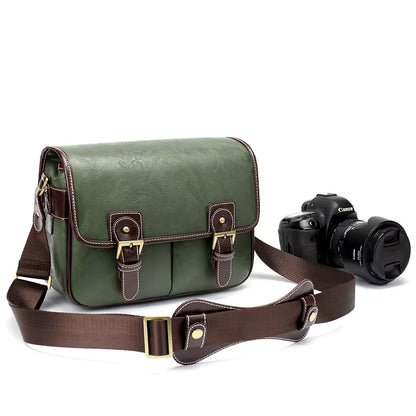 Photo Luxury Camera Stylish Fashion Retro PU Leather Case Handbag Waterproof Shoulder Messenger DSLR Bag for Canon Nikon Sony L