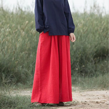 2025 Spring Fashion Cotton Wide Leg Pants plus Size Female Loose Casual Cotton Linen Pants Trouser Autunm Vintage Long Pants