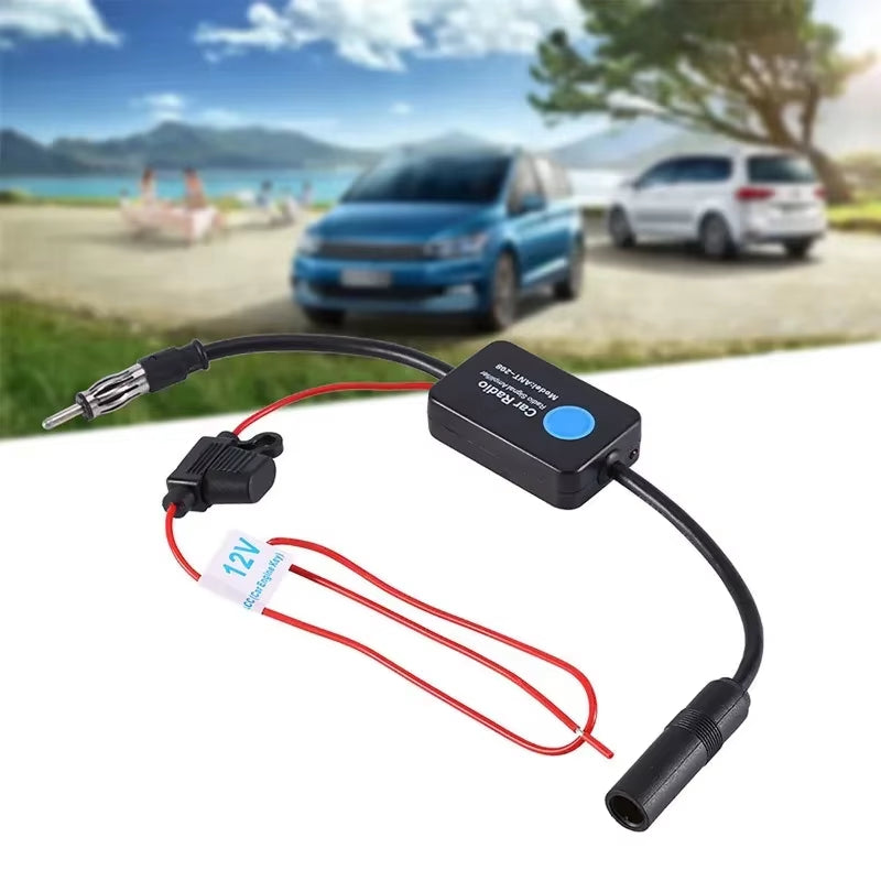 Universal Practical FM Signal Amplifier Anti-Interference Car Antenna Radio Universal FM Booster Amp Automobile Parts