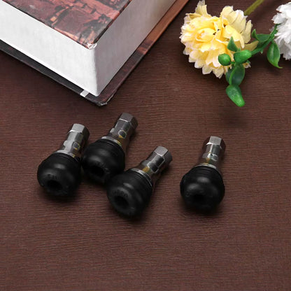 4Pcs/Lot Tire Valve Car Chrome Rubber Tubeless Wheel Tyre Tire Valve Stem Cap Covers Suitable for Standard 11Mm Rim Hole