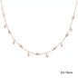 925 Sterling Silver Clear CZ Station Multi Charm Choker Fashion Delicate Dainty Disco Dots Drip Drop Pendant Necklace for Women