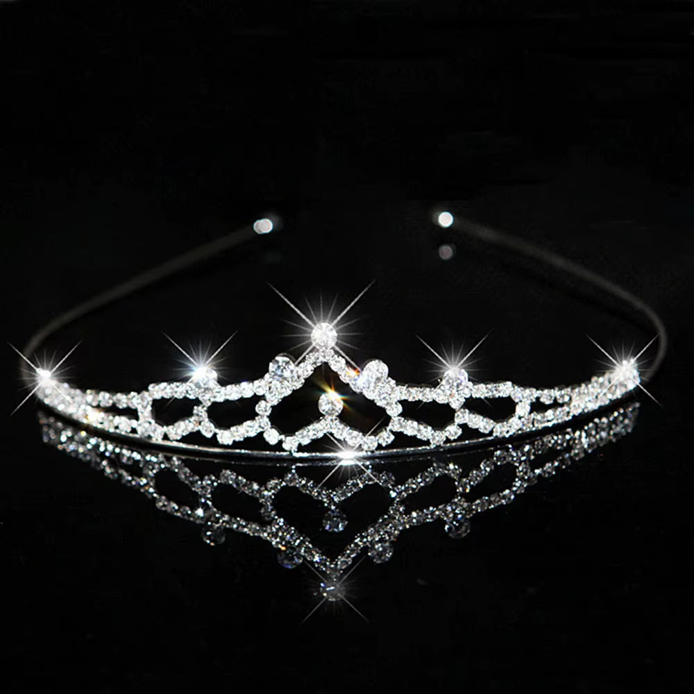 Princess Crystal Tiaras and Crowns Headband Kid Girls Love Bridal Prom Crown Wedding Party Accessiories Hair Jewelry