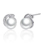 Pearl Earrings Jewelry 925 Sterling Silver White Pearl Push-Back Stud Earrings for Women Fashion Jewelry SCE021