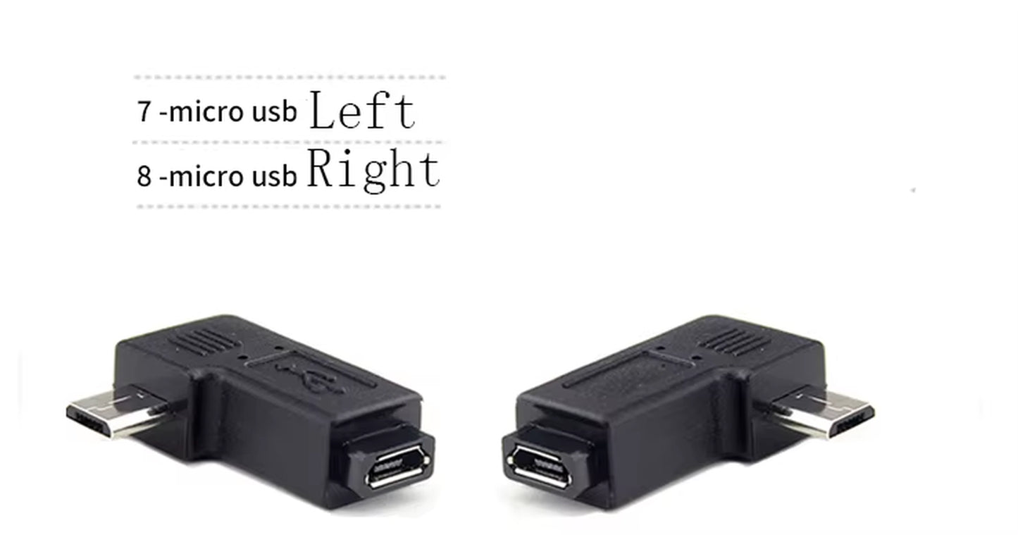 90 Degree Left & Right Angled Mini USB 5Pin Female to Micro USB Male Data Sync Adapter Plug Micro USB to Mini USB Connector