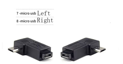 90 Degree Left & Right Angled Mini USB 5Pin Female to Micro USB Male Data Sync Adapter Plug Micro USB to Mini USB Connector