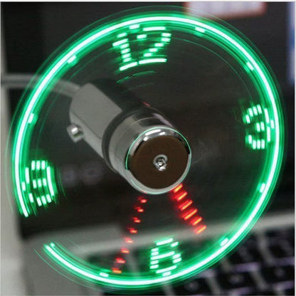Hand Mini USB Fan Portable Gadgets Flexible Gooseneck LED Clock Fans by Laptop PC Notebook Real Time Display Durable Adjustable