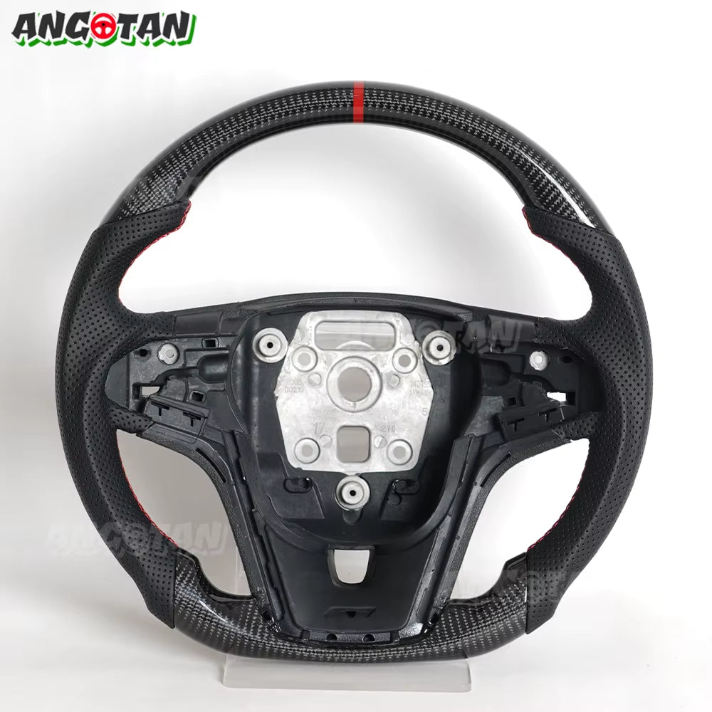 Car Steering Wheel Fit for Chevrolet Camaro 2012 2013 2014 2015 Customized Carbon Fiber Steering Wheel Perforated Leather