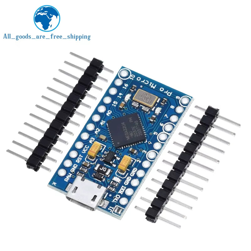 Pro Micro Atmega32U4 5V 16Mhz Original Chip Replace Atmega328 for Arduino Pro Mini with 2 Row Pin Header for Leonardo UNOR3