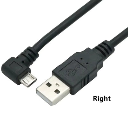 Up & down & Left & Right Angled 90 Degree USB Micro USB Male to USB Male Data Charge Connector Cable 25Cm 50Cm for Tablet 5Ft 1M