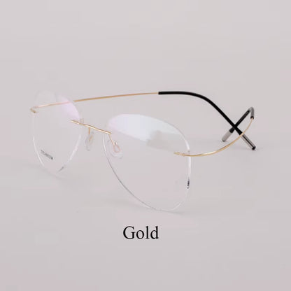 Titanium Rimless Fashion Designer Eyeglasses Optical Glasses Frame Men and Women Eyewear Lightweight Flexible Spectacle