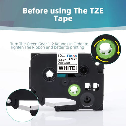 Fimax 31 Colors 231 Label Tape TZE231 431 531 631 12Mm Tape Compatible for  Ptouch Label Maker Ribbon Tze231 for PTH110