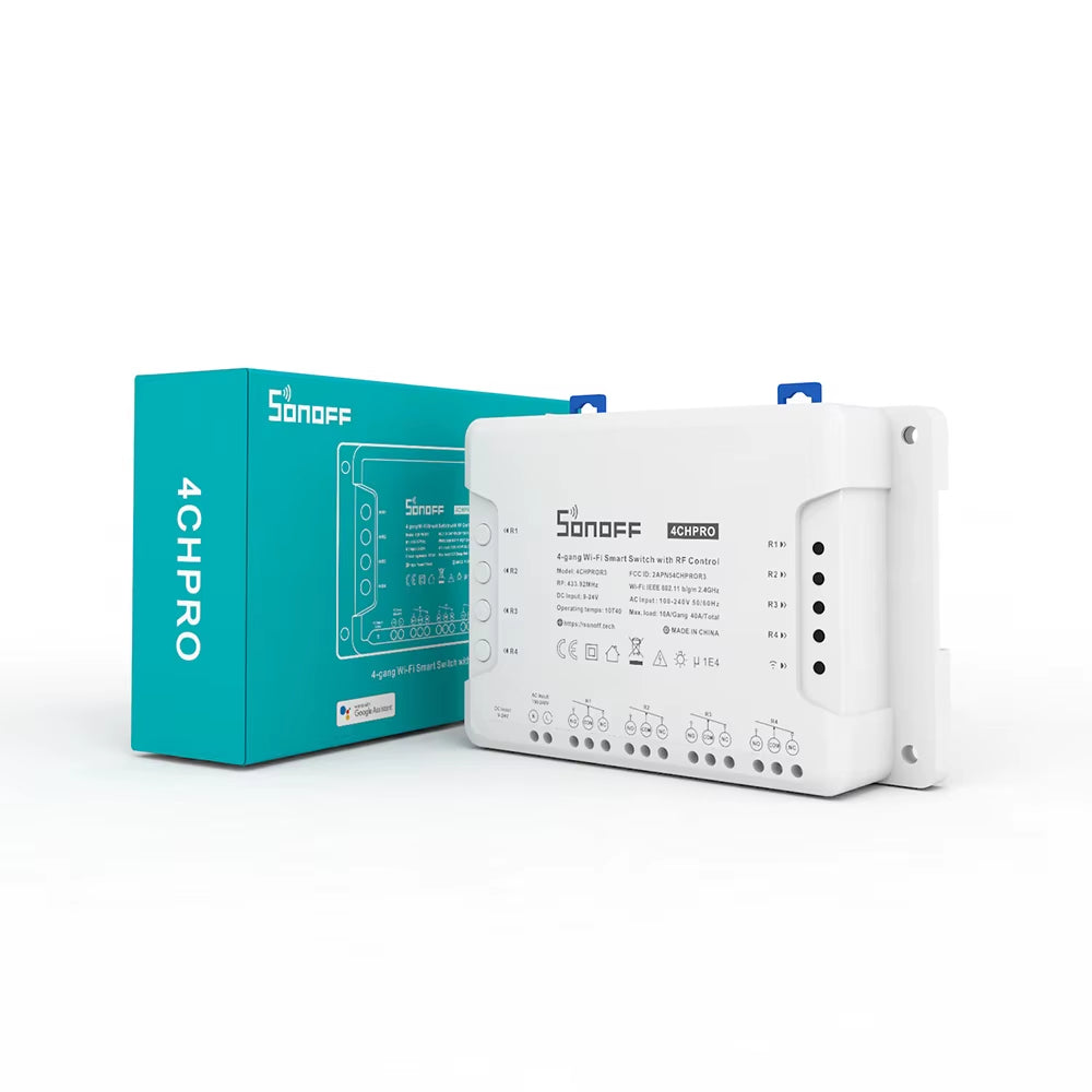 4CH PRO R3 Wifi Smart Switch Inter Lock Inching Lock Mode DIY Timer Switch via Ewelink APP Work with Alexa Google Home