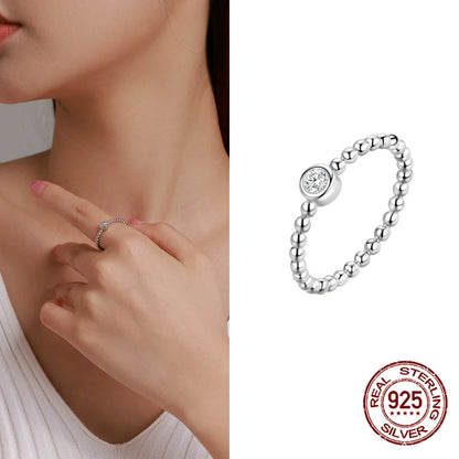 Hot Sale 100% 925 Sterling Silver Styles Stackable Ring Party Finger Wedding Rings for Women Original Fashion Jewelry Gift