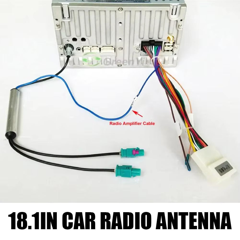 18.1 Inch Car Special Radio Antenna AM/FM Audio Radio Signal Amplifier Dual Fakra RF Radio Antenna Aerial Adapter for AUDI Adapt