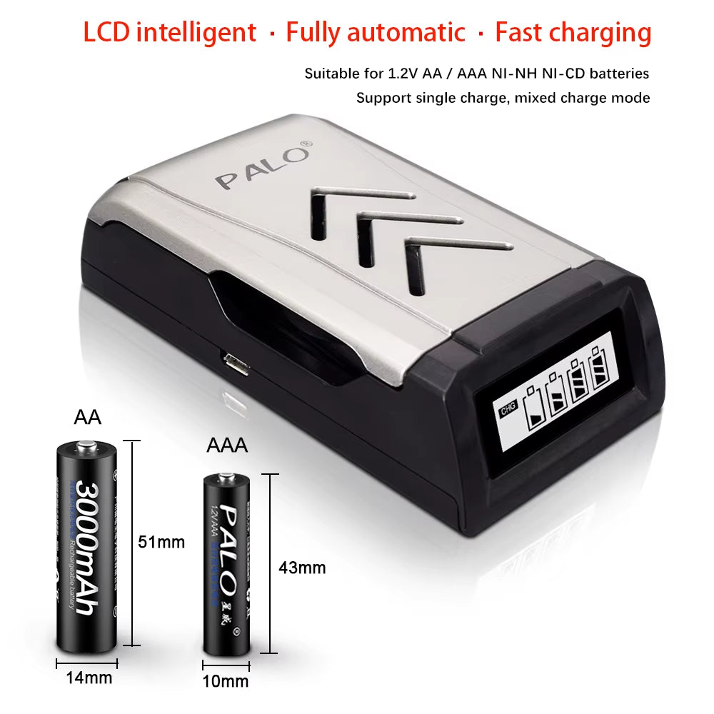 4Pcs 3000Mah 1.2V AA Rechargeable Batteries+4Pcs 1100Mah 1.2V AAA Battery NI-MH AA AAA Rechargeable Battery for Camera Toy