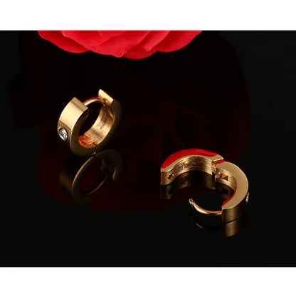 Cute Hoop Earrings for Women Men Stainless Steel Ear Cuff Brincos Huggie Jewelry