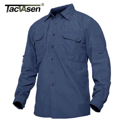 Mens Long Sleeve Shirts Summer Lightweight Quick Drying Shirt Hiking Nylon Shirts Long Sleeve Outdoor Work Cargo Shirts