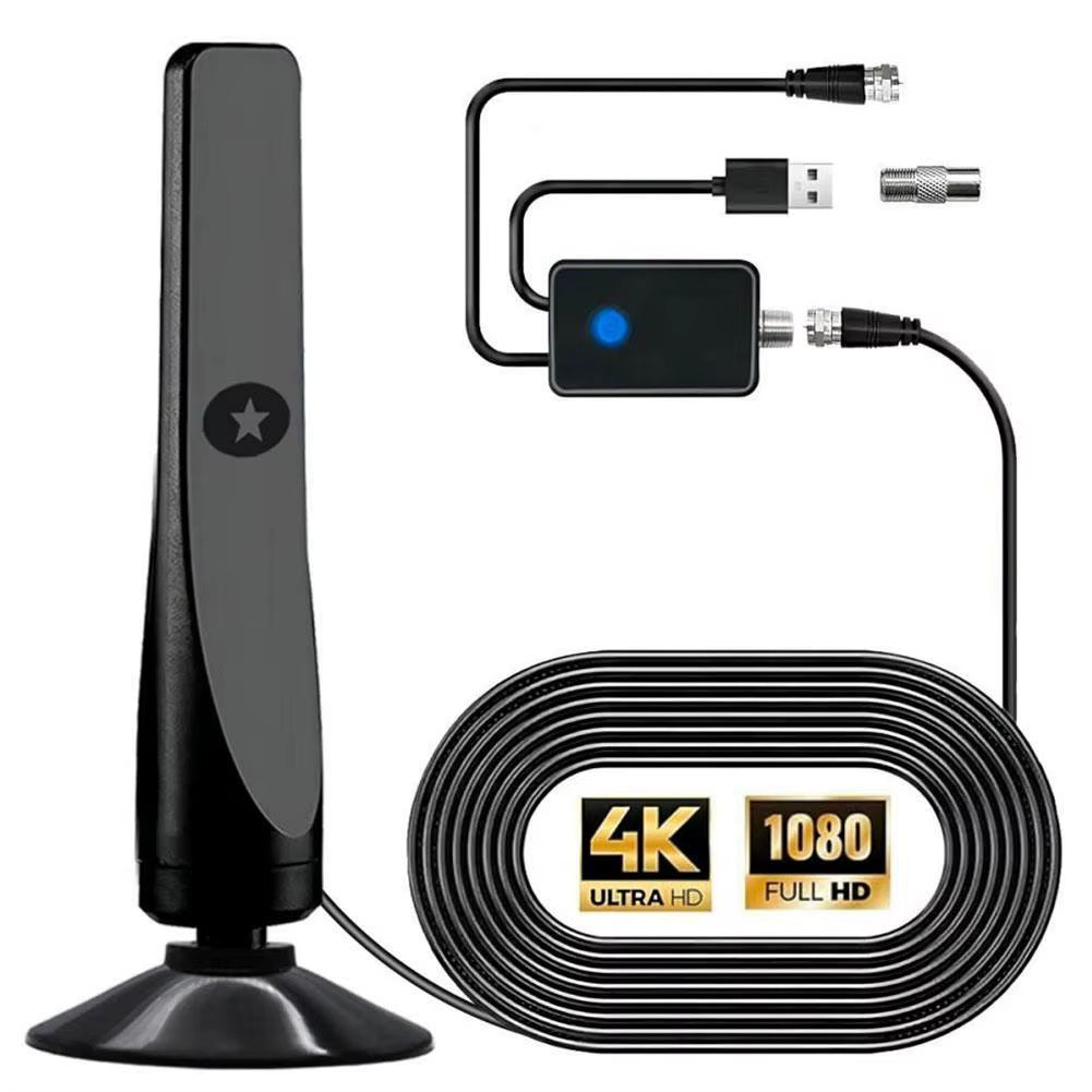 4K/1080P HD Digital TV Antenna with Signal Amplifier Indoor Outdoor Antenna for Wide Range Hdtv Reception Home TV Aerial