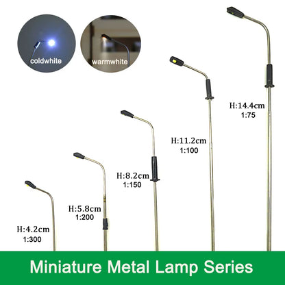50Pcs 1:75-1:500 Scale Diorama Architectural Metal Lamp Model 3V LED Toys Miniature Light Railway Train Layout Kit for Scene
