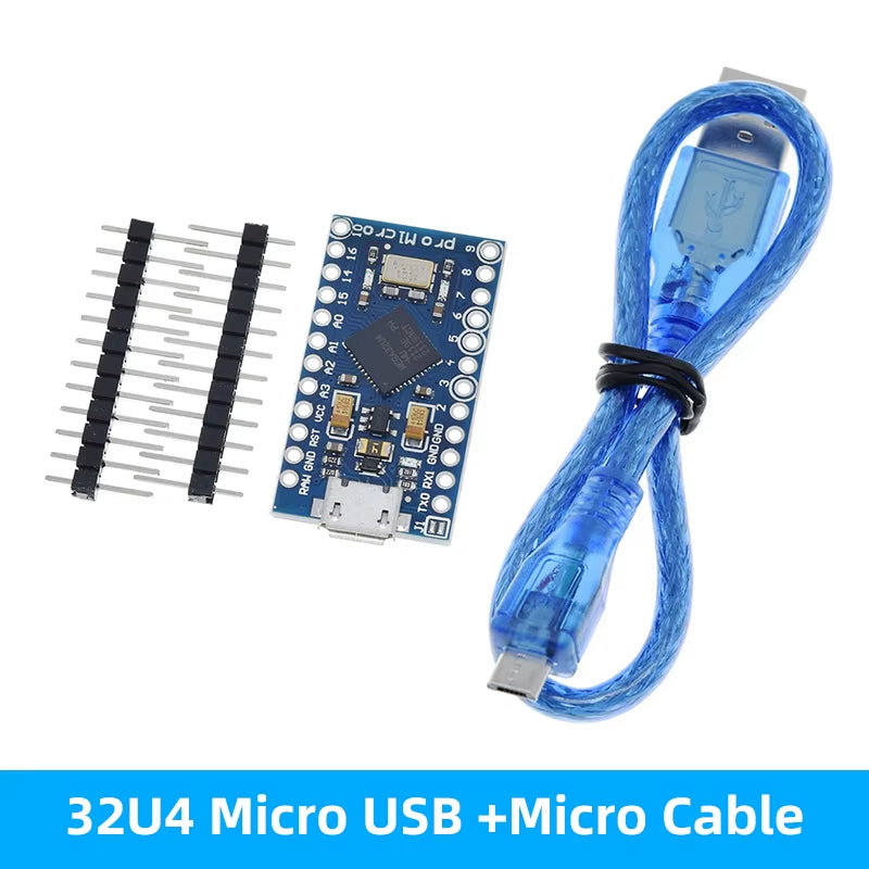 Pro Micro Atmega32U4 5V 16Mhz Original Chip Replace Atmega328 for Arduino Pro Mini with 2 Row Pin Header for Leonardo UNOR3