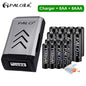 4Pcs 3000Mah 1.2V AA Rechargeable Batteries+4Pcs 1100Mah 1.2V AAA Battery NI-MH AA AAA Rechargeable Battery for Camera Toy