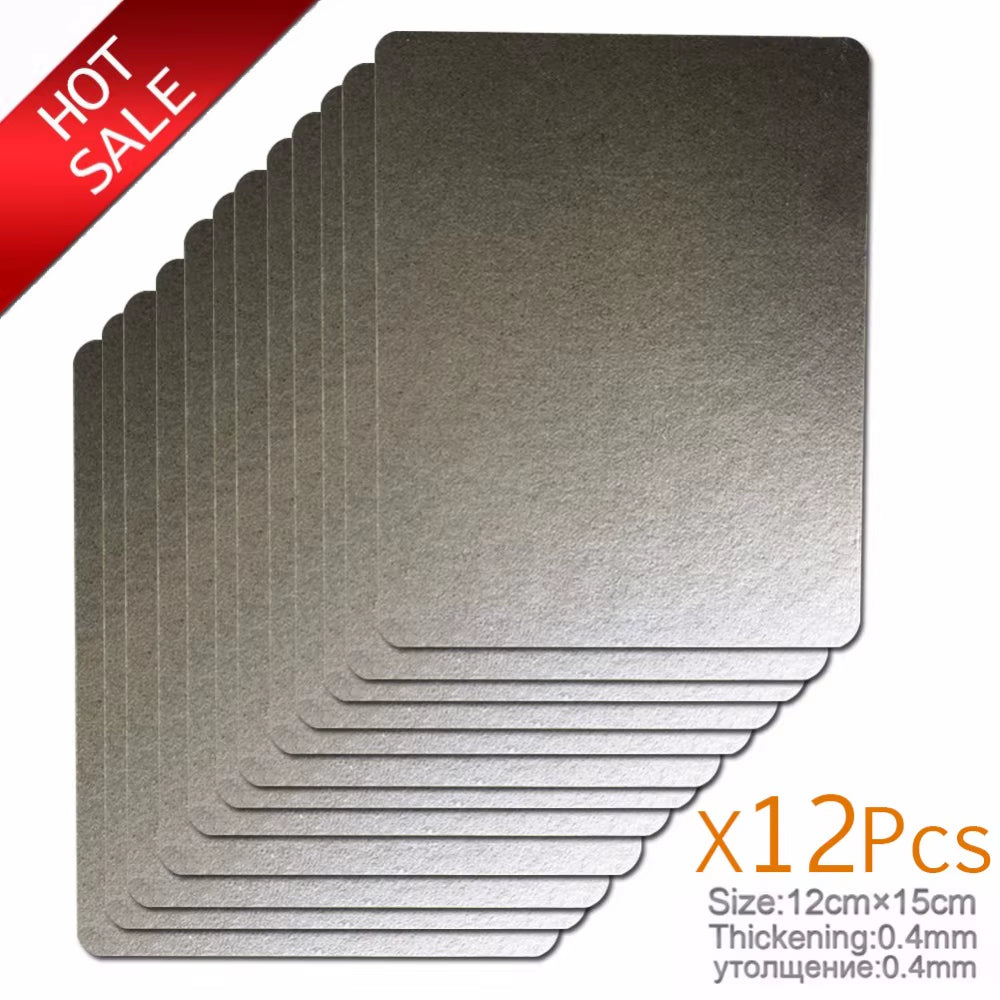 12Pcs 12*15Cm Mica Plates Spare Parts Thickening Microwave Ovens Sheets for Galanz Midea Panasonic LG Etc.. Magnetron Cap