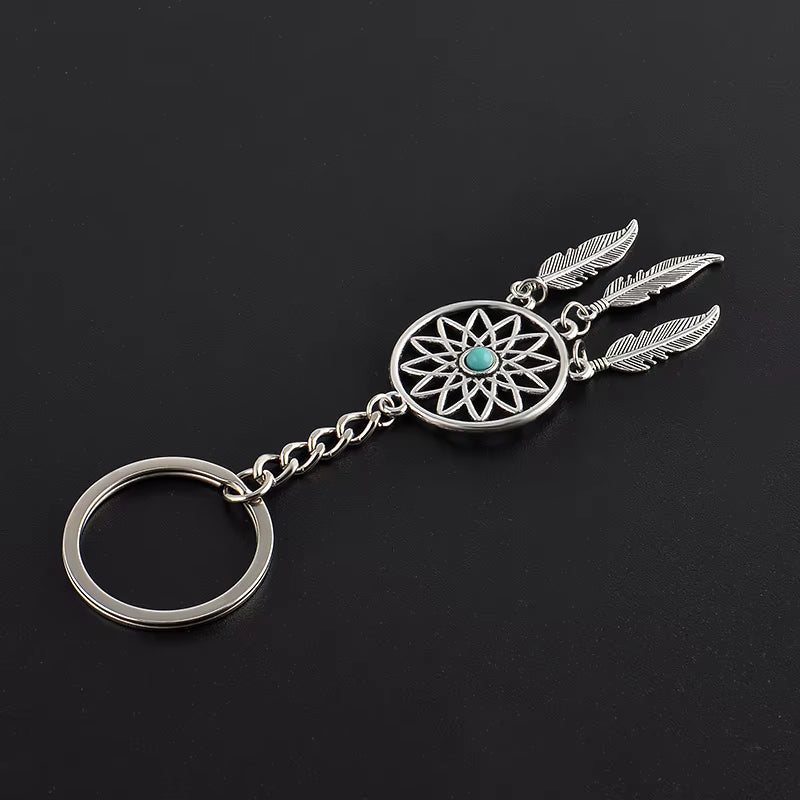 2023 NEW Fashion Feather Wind Chimes Dream Catcher Key Chain Holder Keyring Key Chain Rings Women Men Jewelry