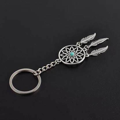 2023 NEW Fashion Feather Wind Chimes Dream Catcher Key Chain Holder Keyring Key Chain Rings Women Men Jewelry