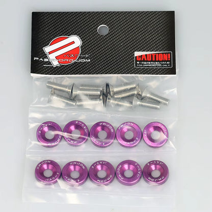 Leosport-10 Pcs/Pack JDM Style Aluminum Fender Washers and Bolt for Honda Civic Integra RSX EK EG DC