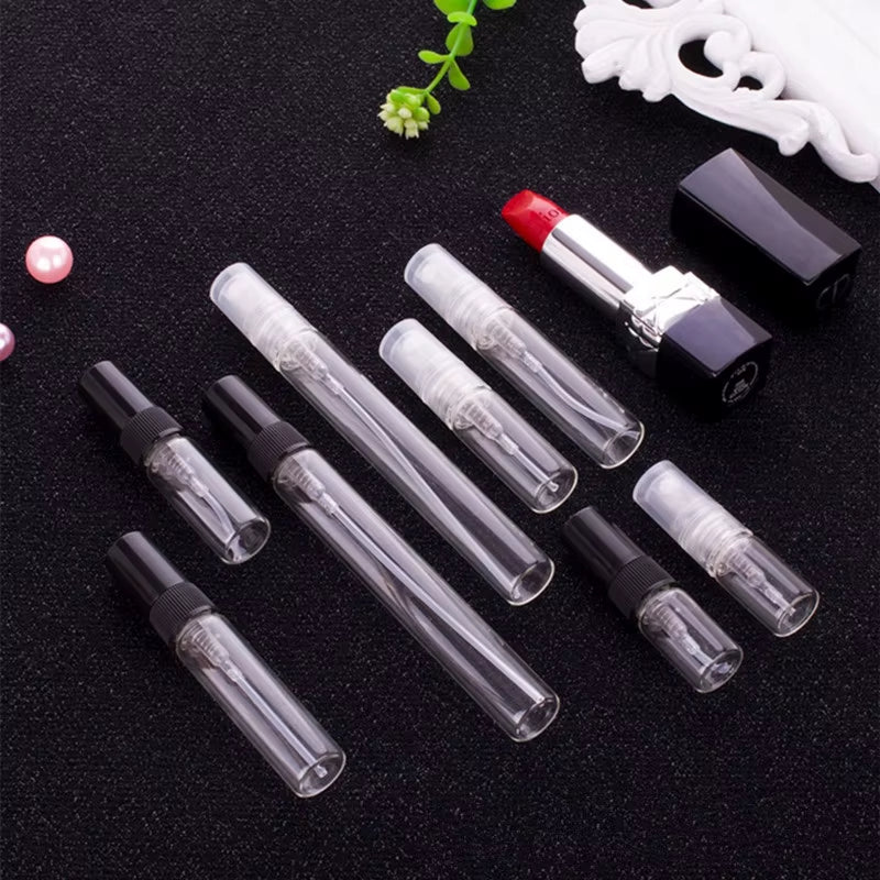5Pcs/Pack 2ML 3ML 5ML 10ML Clear Mini Perfume Glass Bottle Empty Cosmetics Bottle Sample Test Tube Thin Glass Vials Amber