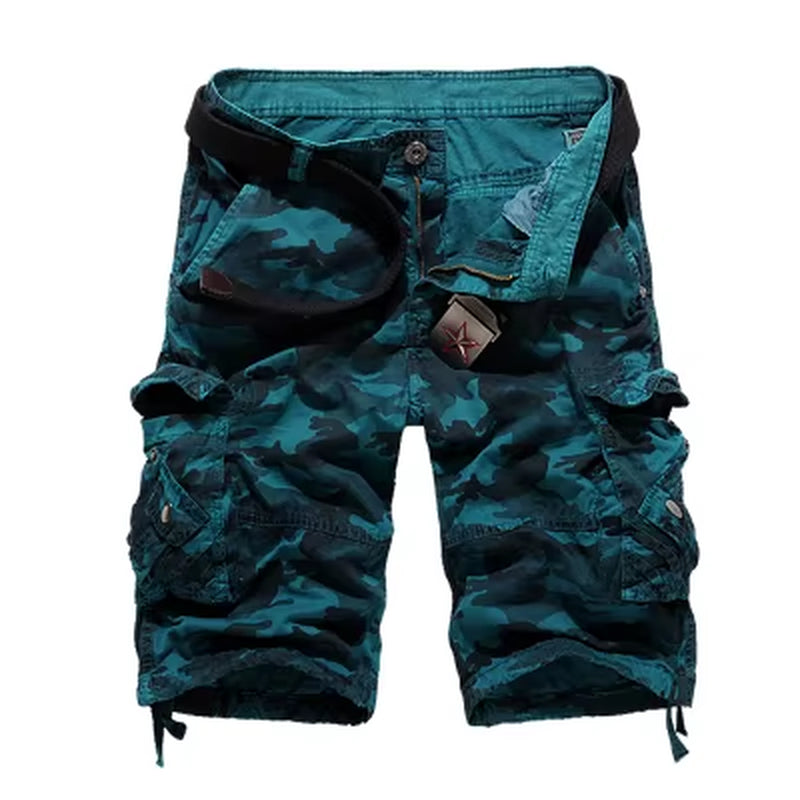 Camouflage Loose Cargo Shorts Men 2025 Summer Military Camo Short Pants Homme Cargo Shorts US Size