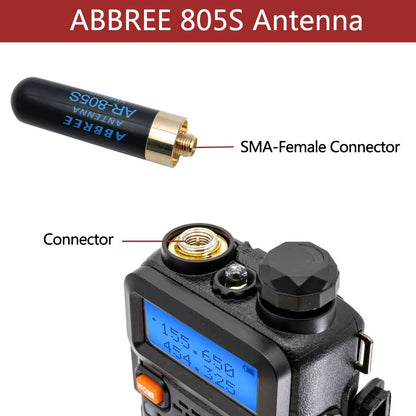 Mini Walkie Talkie Antenna AR-805S SMA- Female Dual Band High Gain Antenna for Baofeng BF-888S UV-5R UV-21 PRO Ham Radio